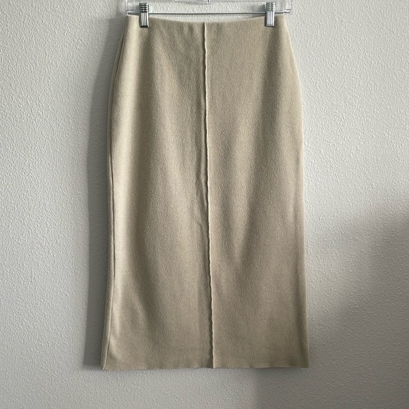 Zara Beige Midi Skirt Size Medium - Picture 1 of 5